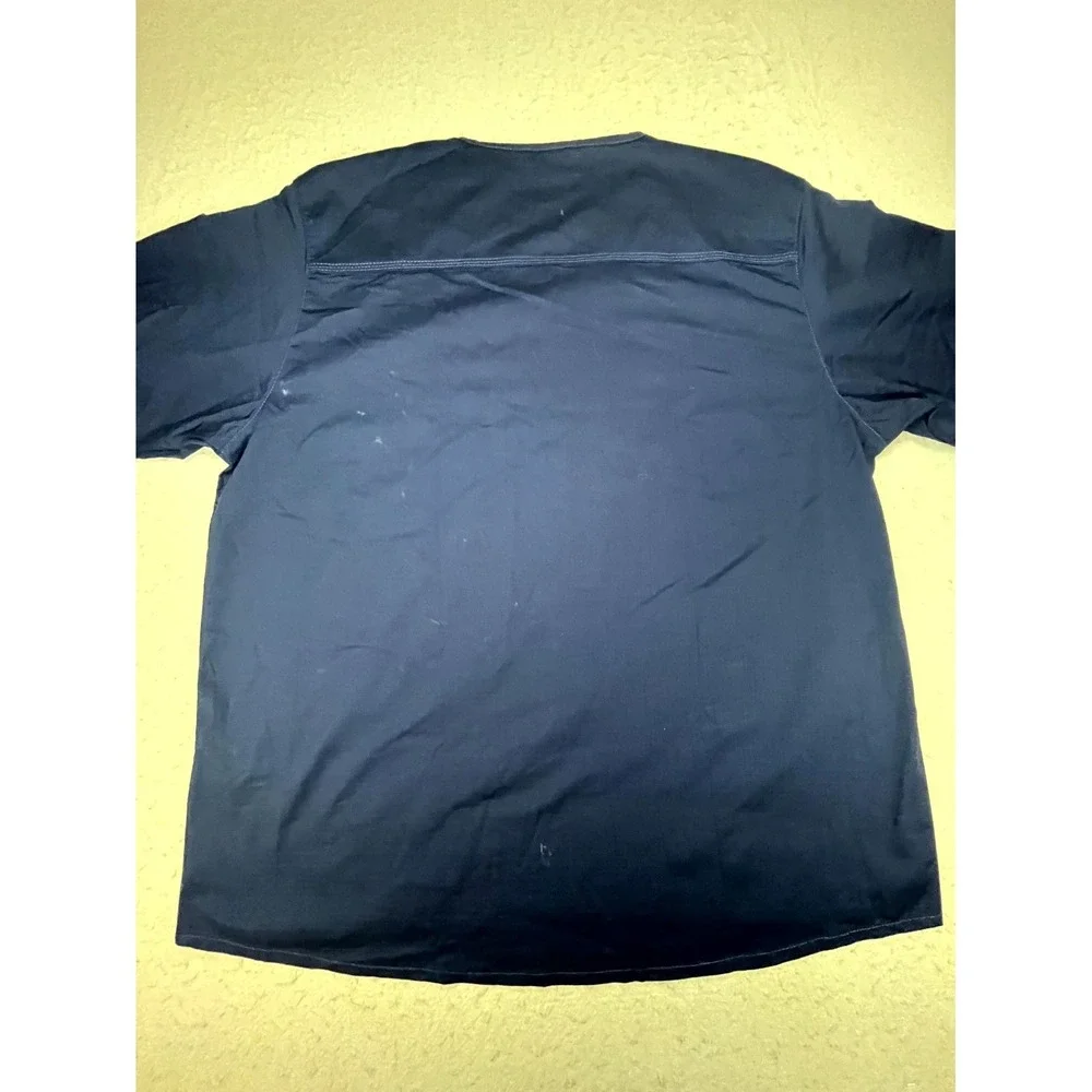Carhartt Rugged Flex Modern Scrub Top Mens XL Navy Blue Cotton Ripstop Medical